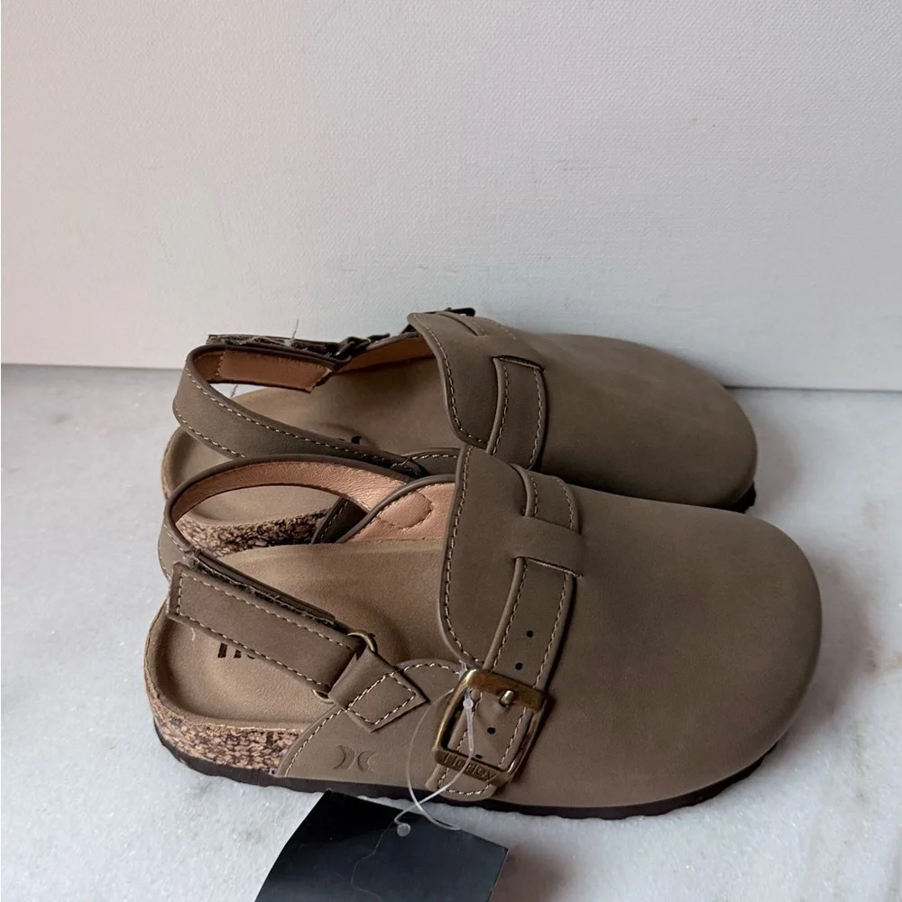 Hurley Tan Slip-On Sandals with Buckle size 9